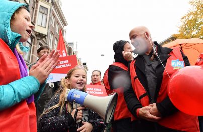 Amsterdam naardedam fnv demonstratie