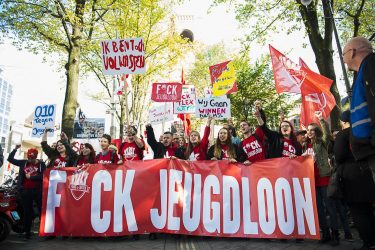 Demonstratie tegen jeugdloon